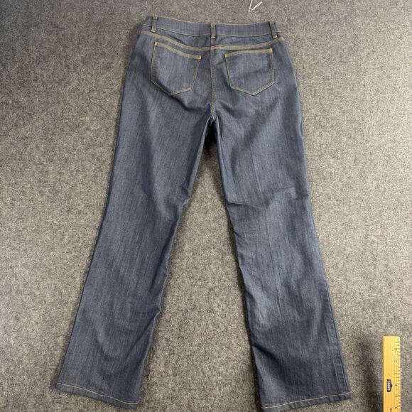 Brooks Brothers Womens Jeans Size 4 Straight Blue Dark Wash Denim Pants Stretch - Picture 4 of 10